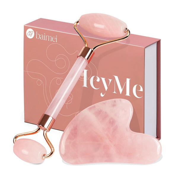 BAIMEI IcyMe Jade Roller &amp; Gua Sha, Face Roller for Men Women