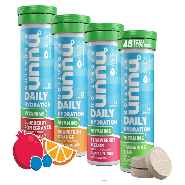Nuun Vitamins Electrolyte Tablets with Vitamin D, C, E, A, & B6 4 Pack (48 Servings Total)