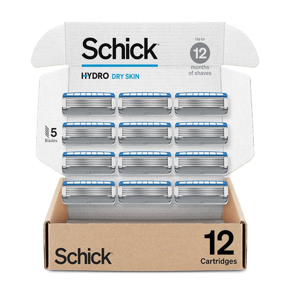 Schick Hydro Dry Skin Razor Refills for Men, 12 Count