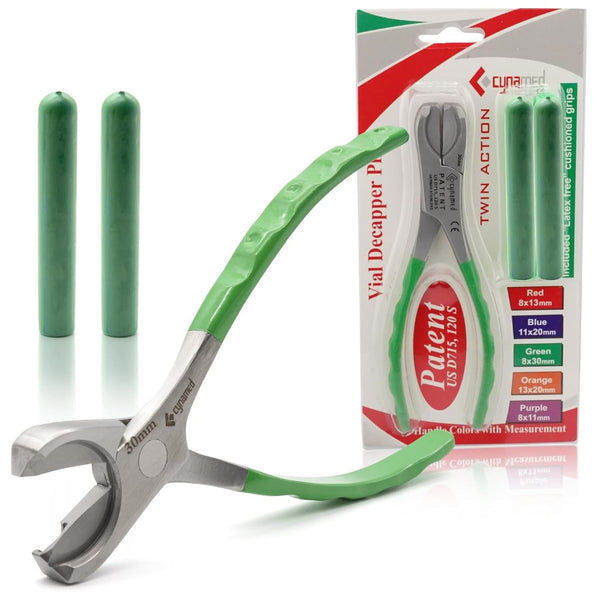 Cynamed Twin Action Decapper Pliers - Perfect for Decapping 8mm and 30mm Crimped Vials and Bottles
