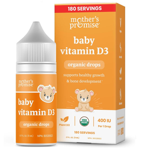 Mother's Promise Organic Baby Vitamin D Drops | 400 IU for Babies