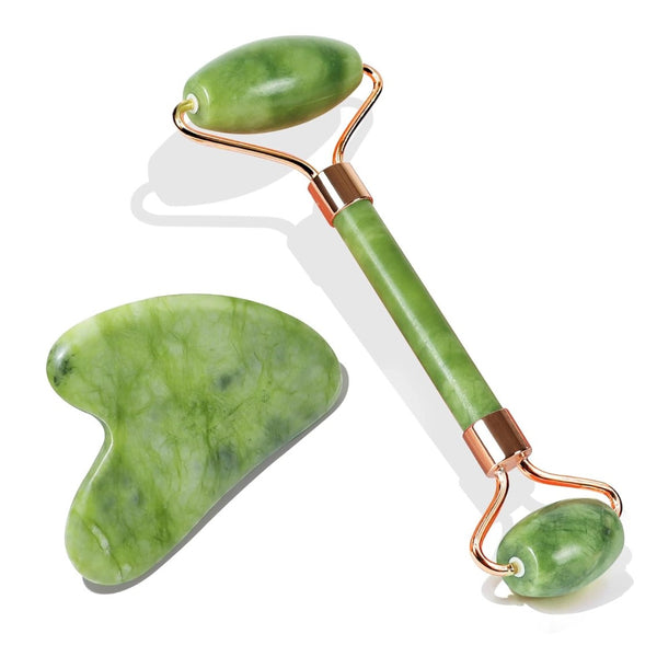 BAIMEI Jade Roller & Gua Sha, Face Roller - Green