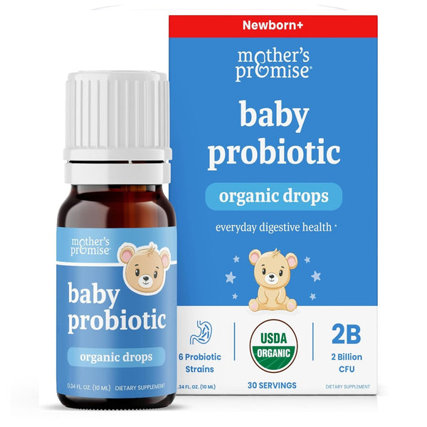 USDA Organic Baby Probiotic Drops for Infants Ages 0-24 Months, Liquid Probiotics for Babies